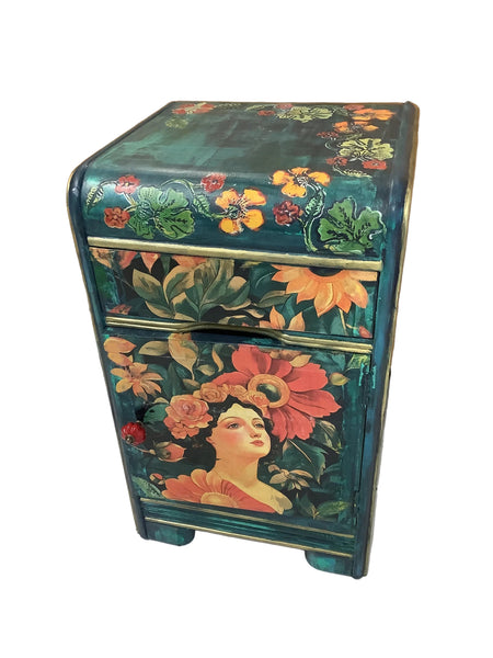 Floral Lady Side Table - Painted by Tabitha St Germain