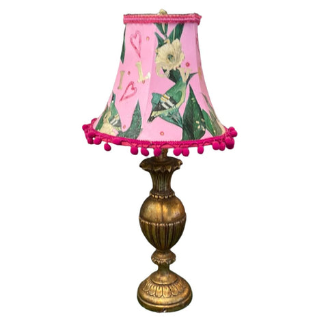 Pink Hummingbirds Lamp - Painted by Tabitha St Germain