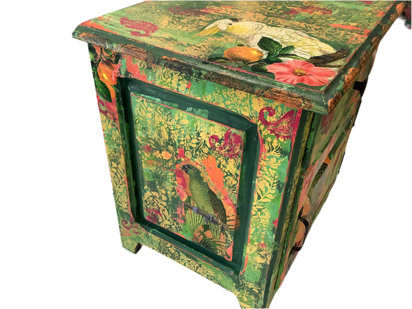 Parrots Side Table - Painted by Tabitha St Germain