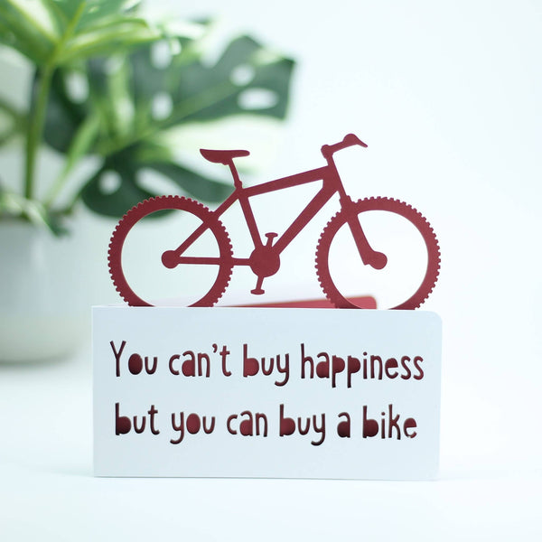Happiness Bike Quote - Everyday Greeting Card: Orange
