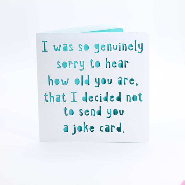 Joke Birthday Card, 5" Square, Acid-Free Cardstock: Green