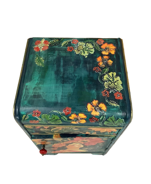 Floral Lady Side Table - Painted by Tabitha St Germain