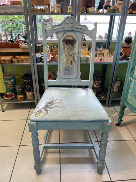 I Sea Chair - With an octopus and Sea Witch - Painted by Tabitha St Germain