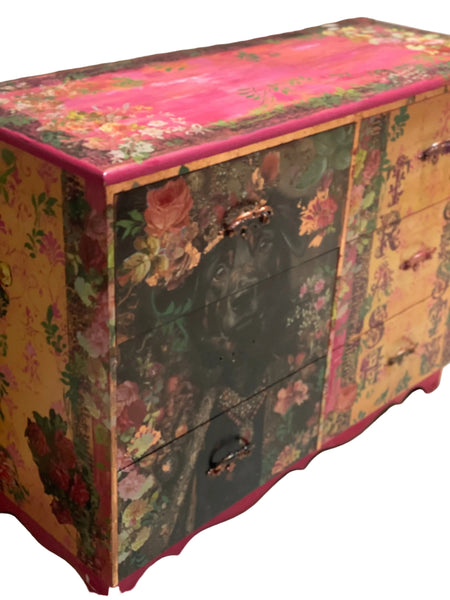 Pink Dog 3 Tier Dresser -  Painted by Tabitha St Germain