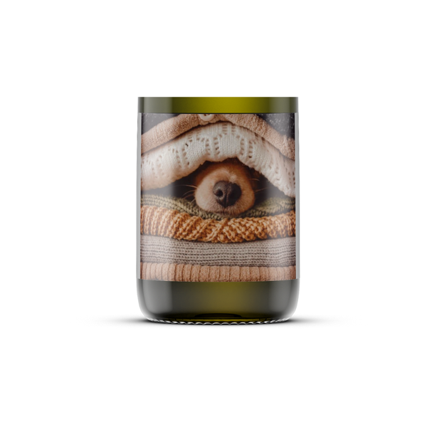 APPLE CINNAMON - Soy Wax Candle Recycled Wine Bottle : Skeleton Couple