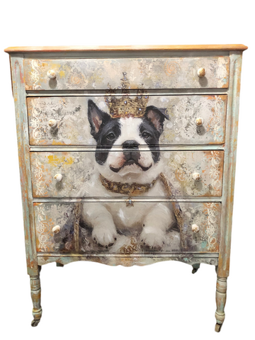 The King - Medium Dresser on Wheel - Painted by Tabitha St Germain