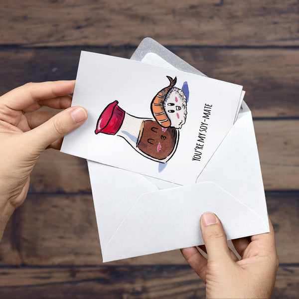 "My Soymate" - Sushi Valentines, Love, Anniversary Card