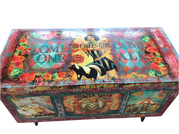 The Circus Girl Trunk Painted by Tabitha St Germain