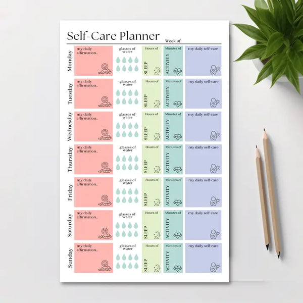 Self Care Planner Notepad