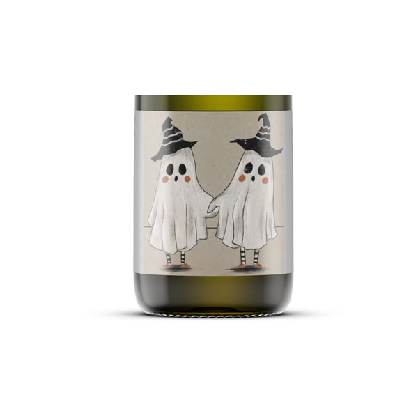 APPLE CINNAMON - Soy Wax Candle Recycled Wine Bottle : Skeleton Couple