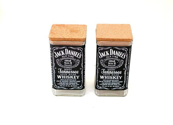 Jack Daniels Whiskey Bottle Stash Storage Jars with Cork Lid