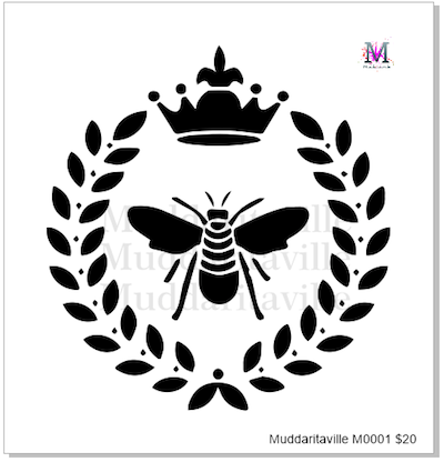 M0001 Laurel Wreath With Bee And Crown