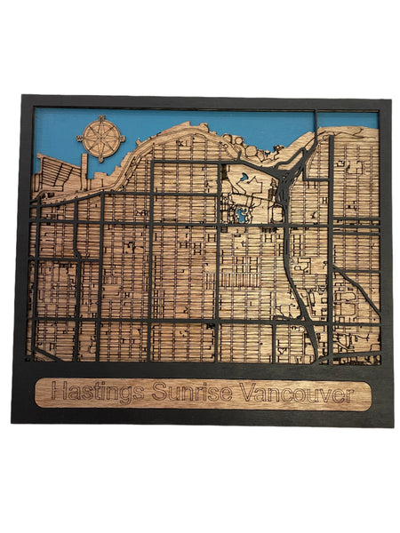 City Maps - Laser Cut Wood Maps