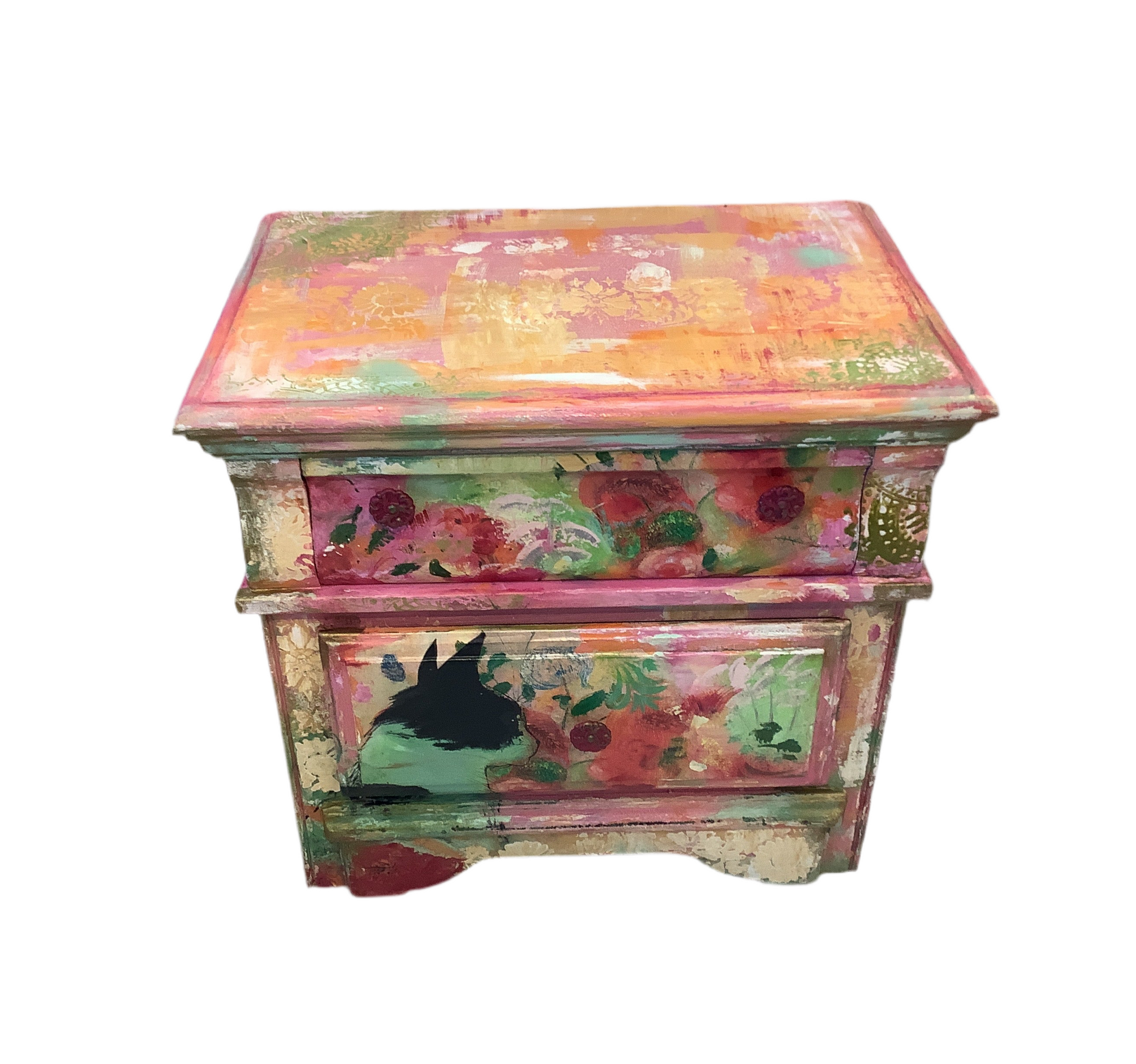 Cat Side Table - Painted by Tabitha St Germain