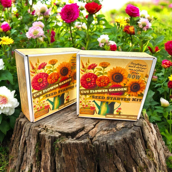 Cut Flower Garden Kit w/ Zinnia, Cosmo, and Sunflower seeds