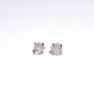 Pink Quartz Earrings: Silver