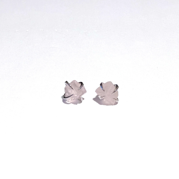 Pink Quartz Earrings: Gold