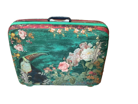 Funky Beautiful Birds- Vintage Suitcase Upcycles