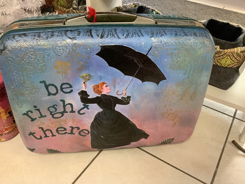 Be Right There Suitcase - Painted by Tabitha St Germain