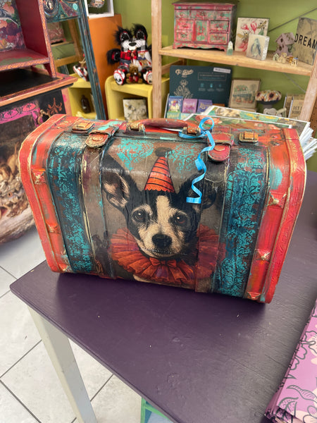 Balder Dash Suitcase - Bats and Dogs - Painted by Tabitha St Germain