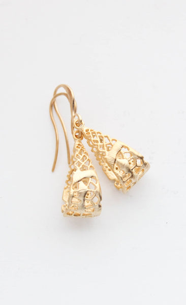 Earrings - Silver Plated Lace Loop Teardrop Filigree