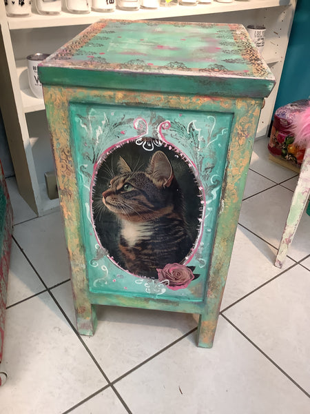 “Pretty Little Kitties” Side Table - Painted by Tabitha St Germain