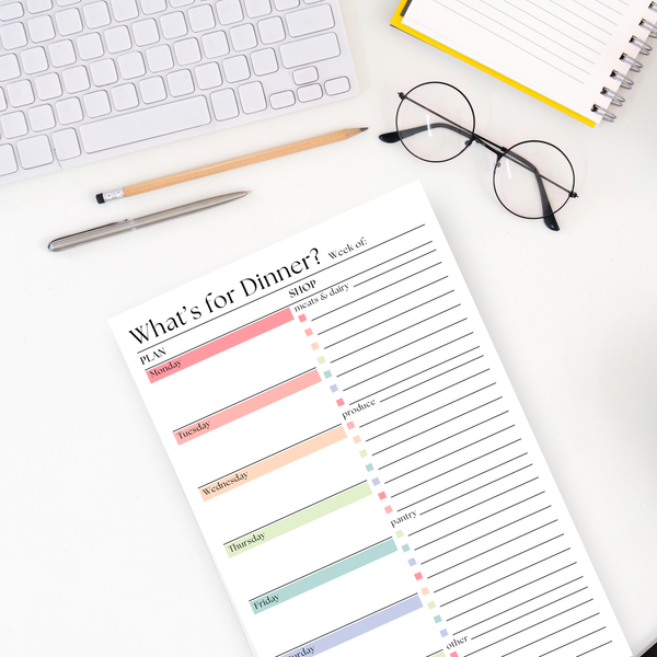 Weekly Meal Planner and Shopping List Notepad