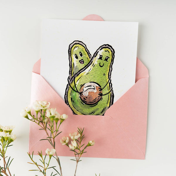 "Going to Avo Baby!" Cute Newborn Baby Card for New Parent