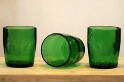 Perrier Green Tumblers made form Perrier Water Bottles