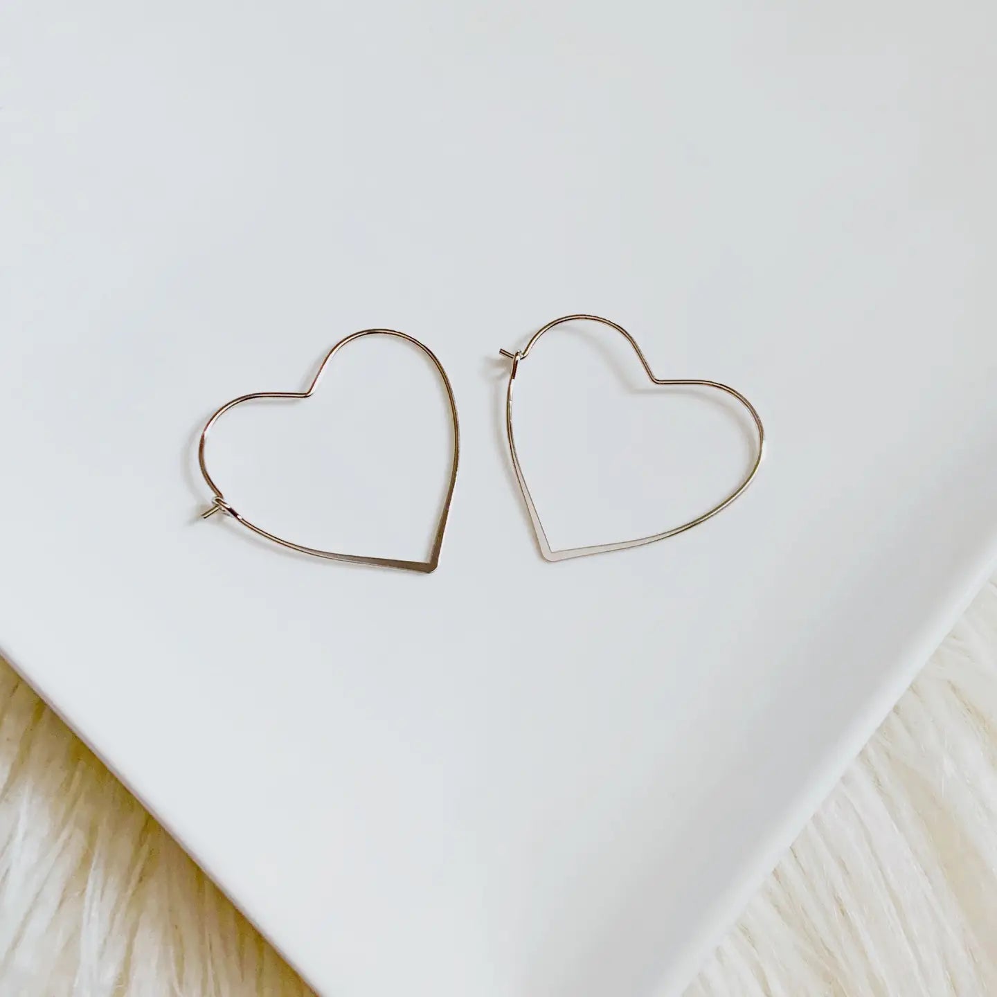 Earrings - Heart Hoops - Gold