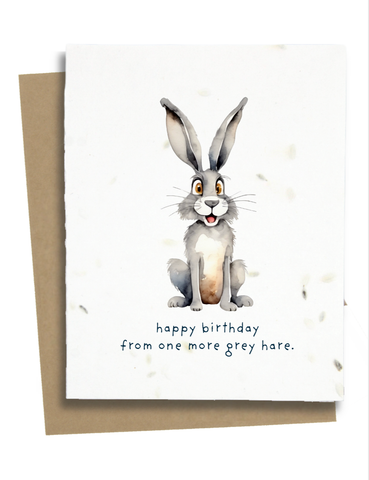Happy Birthday Hare Card: Basil