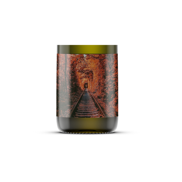 APPLE CINNAMON - Soy Wax Candle Recycled Wine Bottle : Skeleton Couple