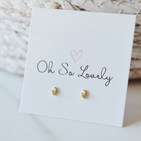 Earrings - Opal Stud