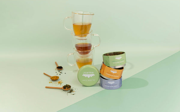 Assorted Trio Tin & Spoon - Organic Black, Green, Herbal Tea