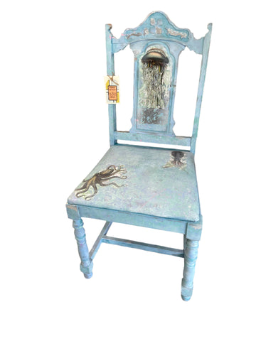 I Sea Chair - With an octopus and Sea Witch - Painted by Tabitha St Germain