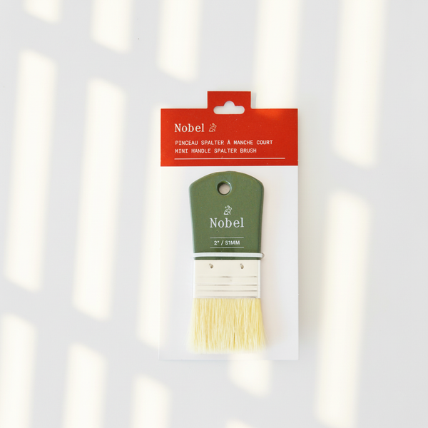 White Bristle Spalter Brush with Flat Handle