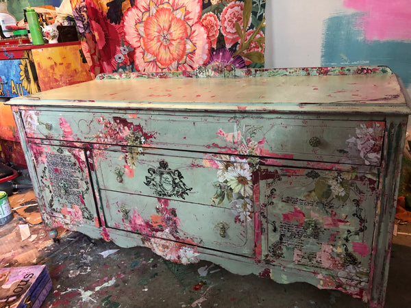 Flowery Bench - Painted by Tabitha St Germain