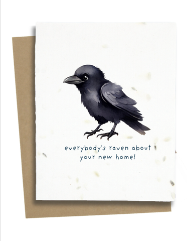Punny Housewarming Card With Raven: Wildflower