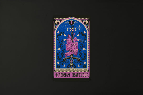 One Card Tarot Reading - Floriography - Purple Foil