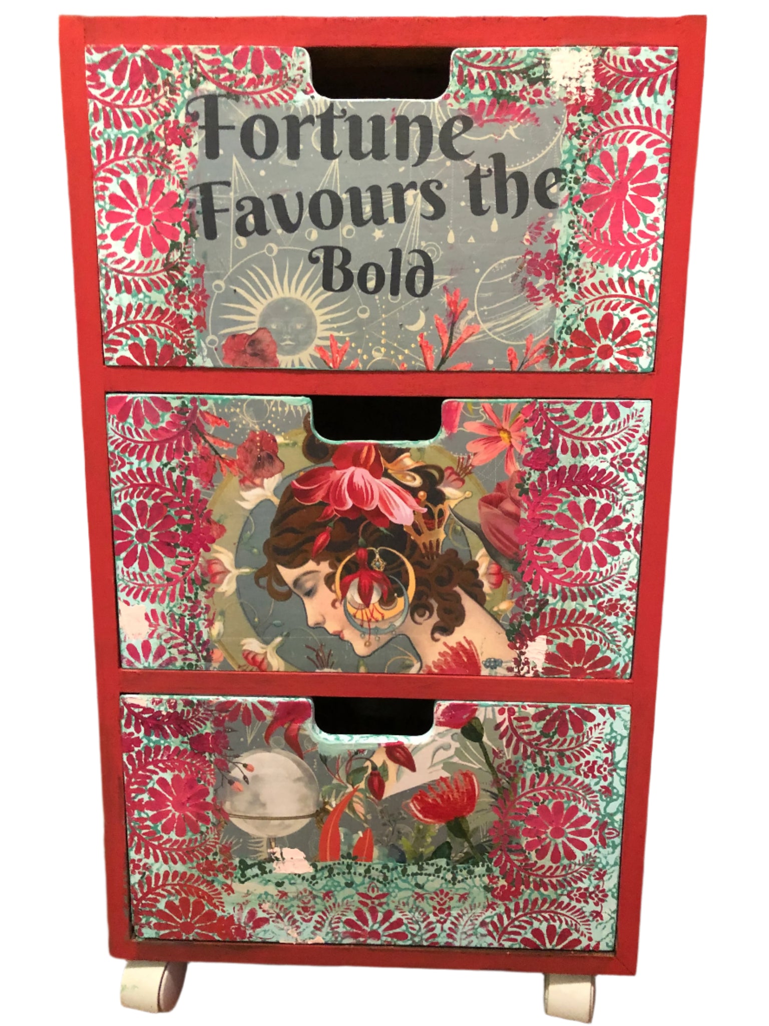 The Fortune Teller Storage Cabnet on Wheels - Painted by Tabitha St Germain