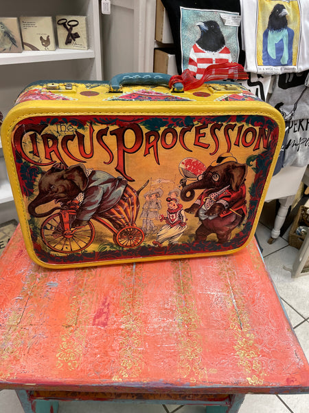 Circus Procession Suitcase - Painted by Tabitha
