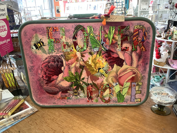 Flower Love Suitcase - Painted by Tabitha St Germain