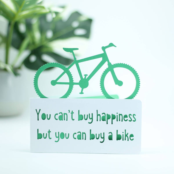 Happiness Bike Quote - Everyday Greeting Card: Orange