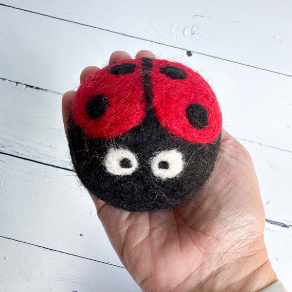 Ladybug Design Felt Dryer Ball - Sold Individually