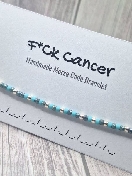 F*ck Cancer Morse Code - Seed Bead Bracelet