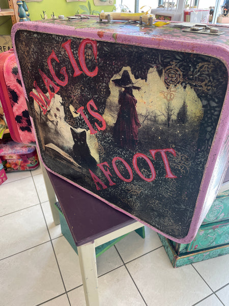 Black Cat Suitcase - Painted by Tabitha St Germain