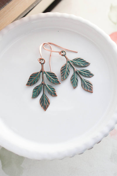 Earrings - Antiqued Copper Branch