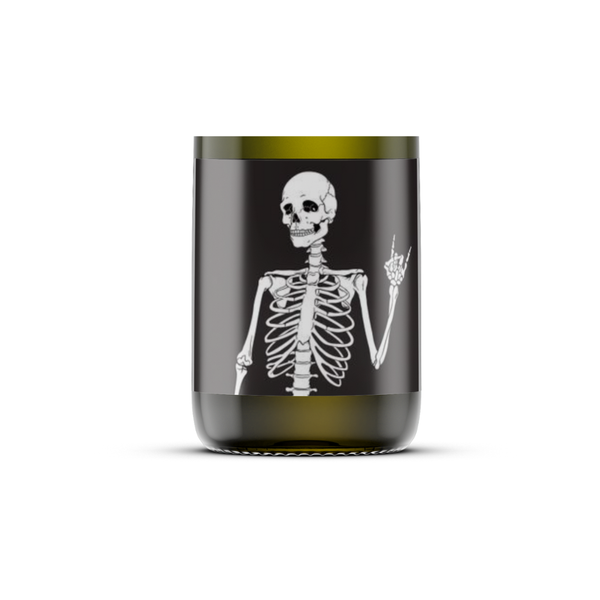 APPLE CINNAMON - Soy Wax Candle Recycled Wine Bottle : Skeleton Couple