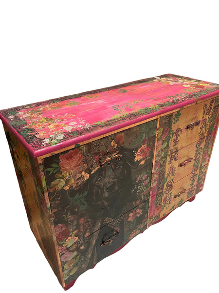 Pink Dog 3 Tier Dresser -  Painted by Tabitha St Germain