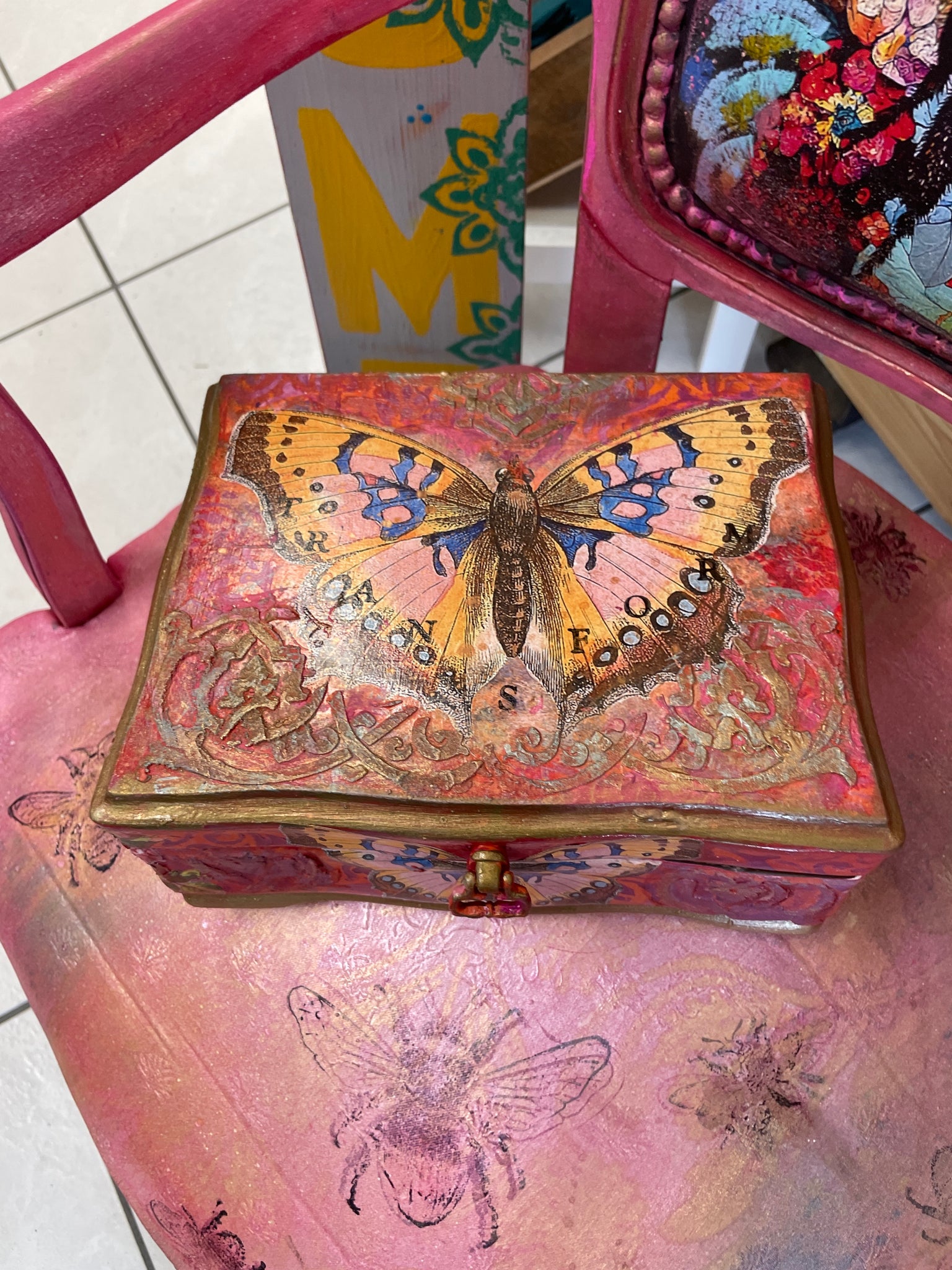 Butterfly Jewelry Box - Painted by Tabitha St Germain